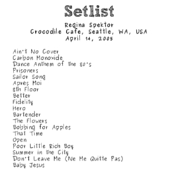 Regina Spektor - 2005-04-15: Crocodile Cafe, Seattle, WA, USA album